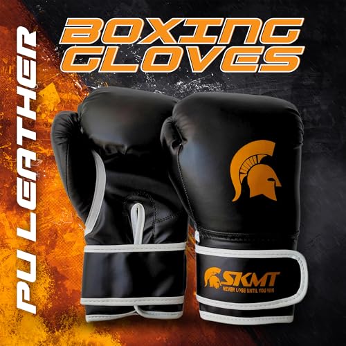 Image of SKMT PU Leather Boxing Gloves for Training and Match Boxing Gloves (10 Oz)