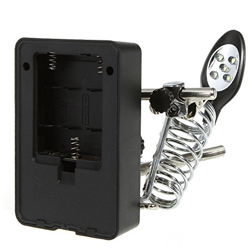 Lupa de mesa multifuncional 10X com 5 luzes LED Iluminação auxiliar Lente de três substituições múlt