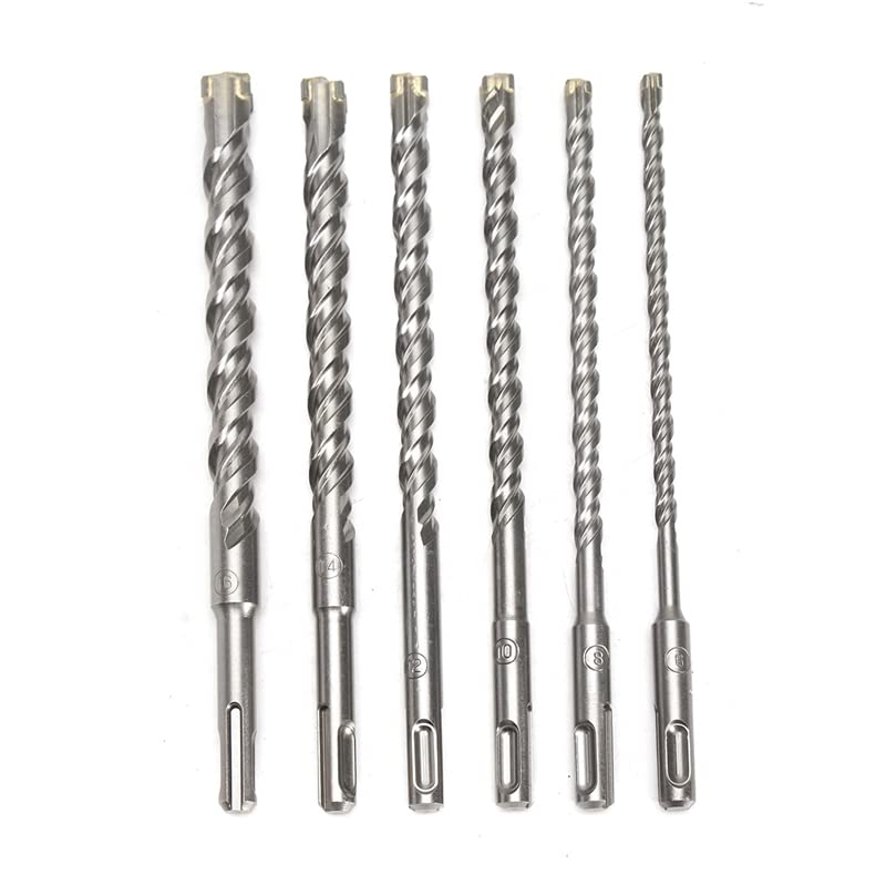 Brocas De Martillo Eléctrico De 160 Mm Tipo Cruzado Aleación De Acero De Tungsteno SDS Plus Para Piedra De Roca De Hormigón De Mampostería,Conjunto (5-16 Mm)