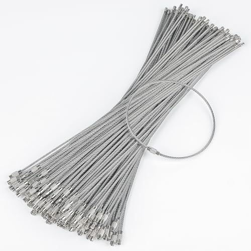 Uniclife 26 cm Llavero Cable Llavero de Acero Inoxidable Grande para Senderismo al Aire Libre Portaetiquetas de Equipaje Conectable de Alta Resistencia para el Deporte y los Viajes, 100 Paquetes