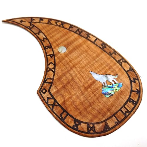 Acoustic Guitar Pickguard Solid Wood Pick Guard Anti-scrape Plate Inlaid Abalone Flower Self-adhesive for Martin D-45 and Taylor Acoustic Guitar (14)