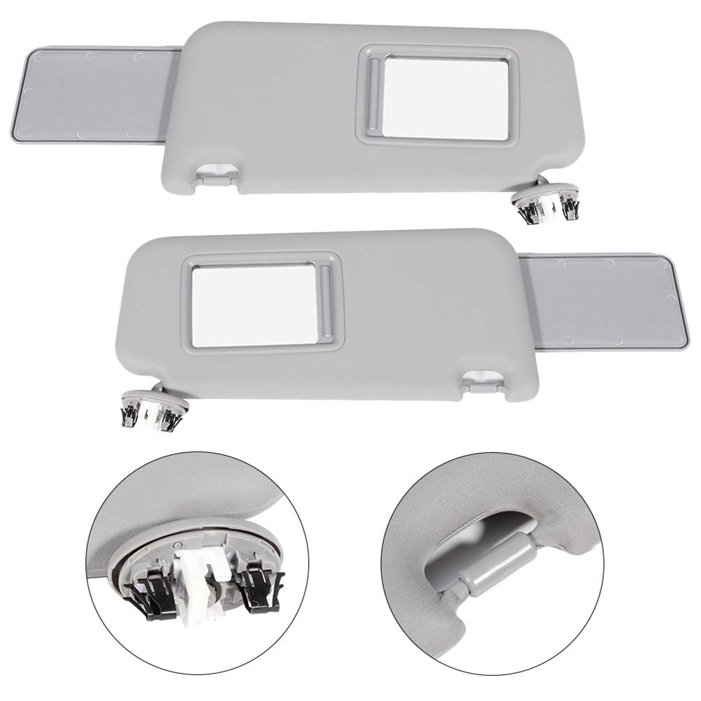 SCITOO Left & Right Sides Sun Visor Assembly fit for 2006-2013 for Toyota for RAV4 with Sunroof (Gray)