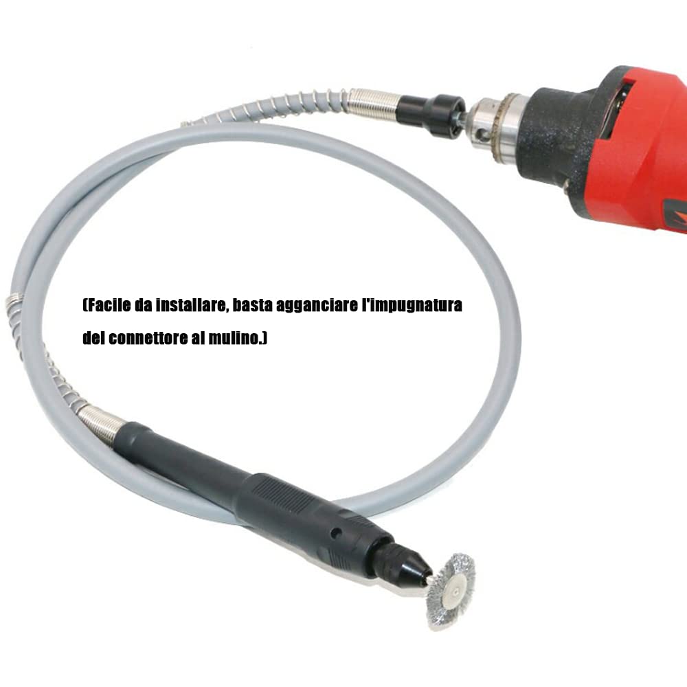 Arbre Flexible 1.1m Pour Outil Rotatif – Mandrin 3.2 Mm, Extension Perceuse Électrique, Idéal Gravure & Précision