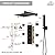 CASAINC Luxury Thermostatic Shower Faucet Set Shower System 12" Rain Shower Head with Handheld Spray & 6 Body Jets (Matte Black)
