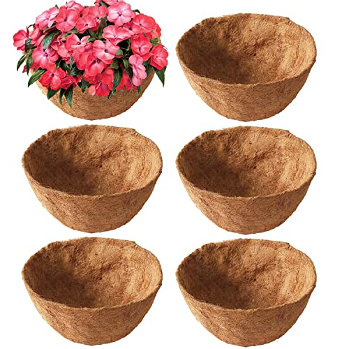 LCHUANG Coco Liners for Planters - 6 Pack 12 Inch Round Hanging Basket Liners