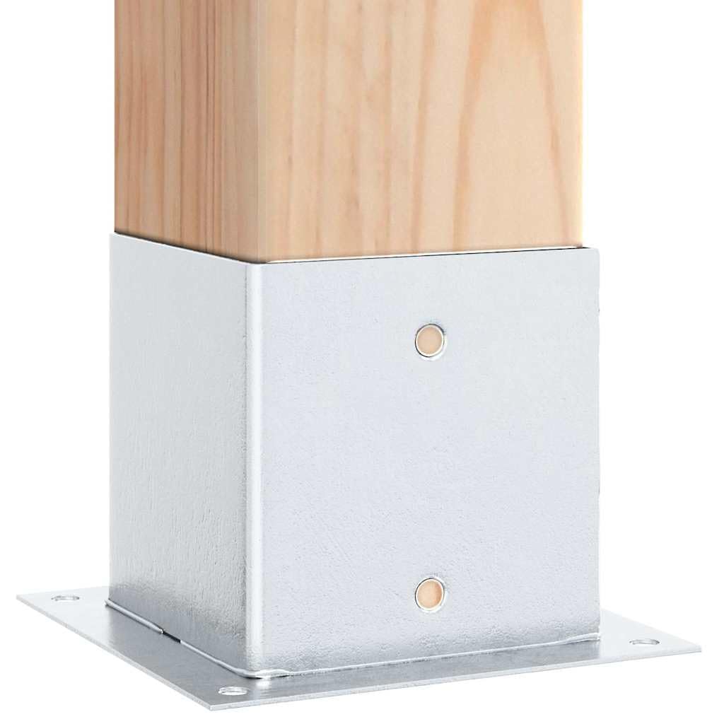 Porta postes cuadrados 4 piezas, acero galvanizado plateado de 141 x 141 mm, anclaje robusto para postes de valla, postes de jardín, postes de madera, postes de metal, resistente a la intemperie