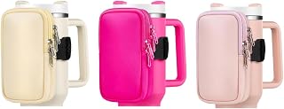 3 Pack (Light Pink, Hot Pink & Cream) - Water Bottle Pouch for Stanley Quencher Adventure 40oz - Stanley Cup Accessories - Tumbler Pouch - Gym Tumbler Accessories for Women - Perfect Size for All Phon