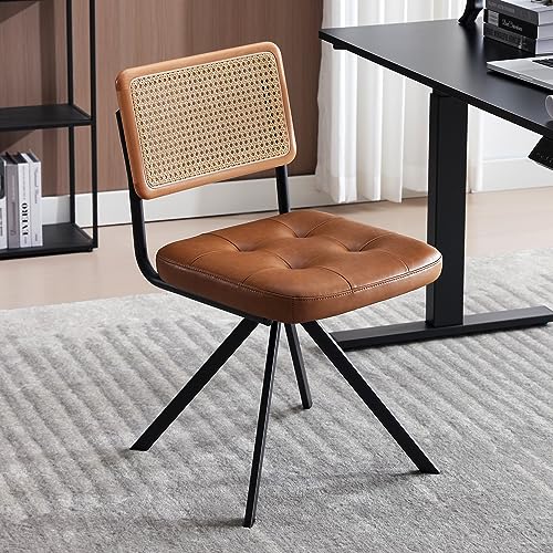 Zesthouse Rattan Desk Chair No Wheels, Mid Century Modern Home Of...