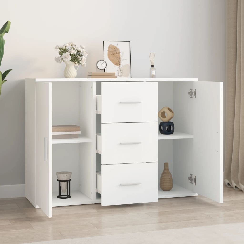 Generico Credenza Bianca 91x29,5x65 cm in Legno Multistrato,Buffet e credenze