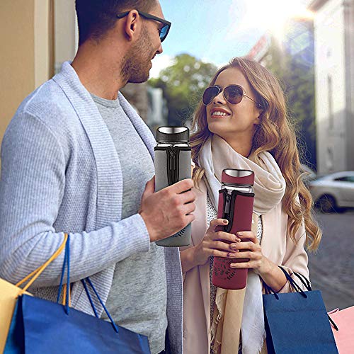 ecooe Botella de té con siesta, 440 ml, doble pared, con colador de acero inoxidable 18/8 y bolsa protectora, para té, café, zumo y batido - Imagen 8