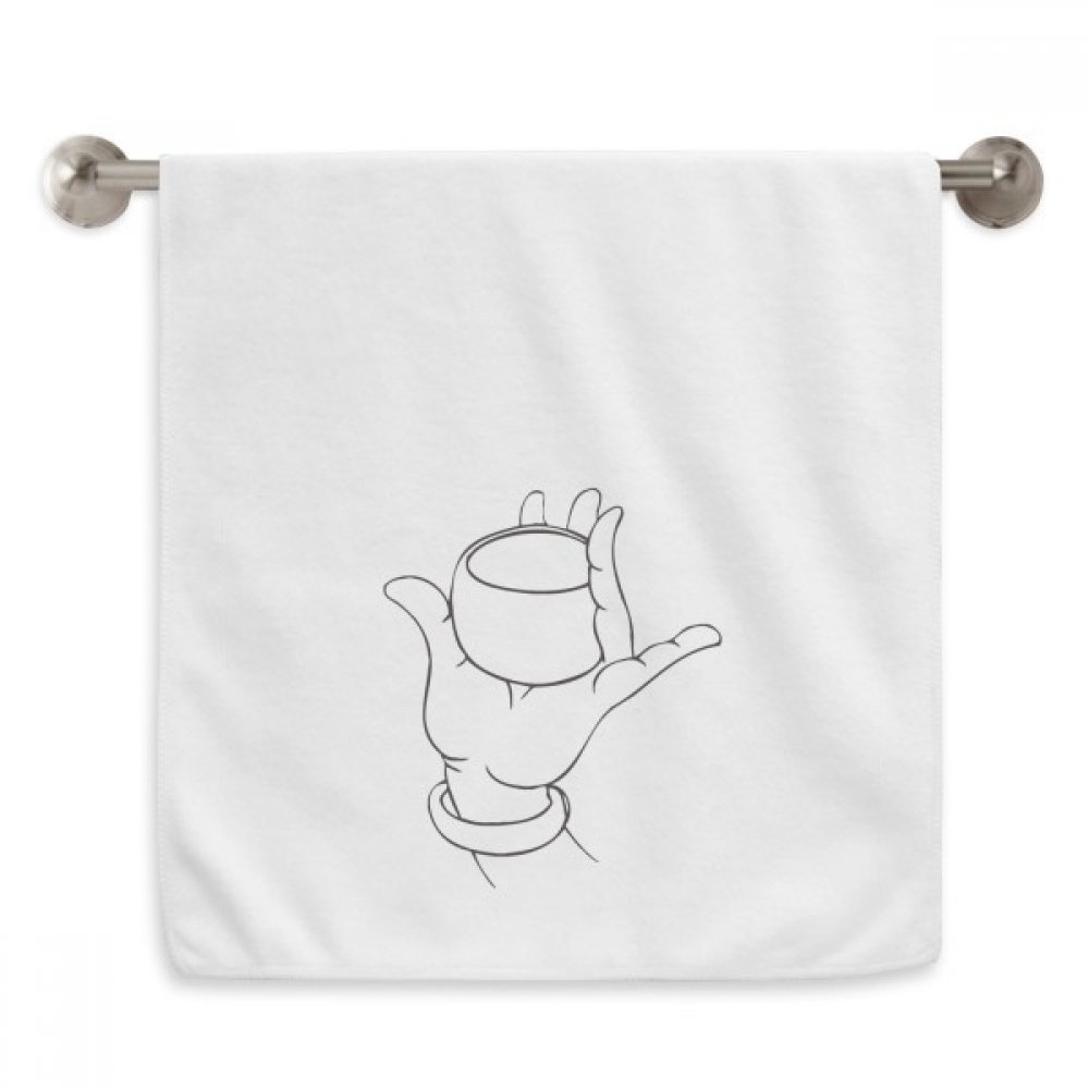 Serviettes moelleuses motif Bouddhisme | Linge de toilette blanc au dessin fin