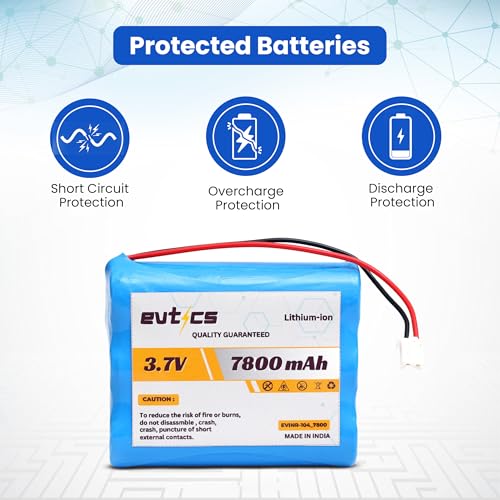 Image of 3.7V 7800mAh Li ion 18650 Battery Pack | Rechargeable Lithium Battery | 4.2V Charging | DIY Projects LED Lights RC Toys Robots Solar Gadgets Portable Use