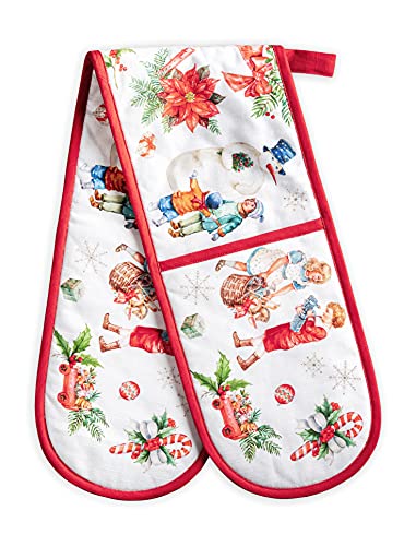 Maison d' Hermine Chromo Double Oven Glove Outer Fabric 100% Cotton and Inner Filling 100% Polyester |Cooking | Baking | Microwave | Handling Hot Cookware (18cm x 89cm)