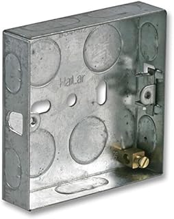 rhinocables Metal 1 Gang Single Socket Back Box, Single Pattress Box Mount, Flush Mount (35mm)