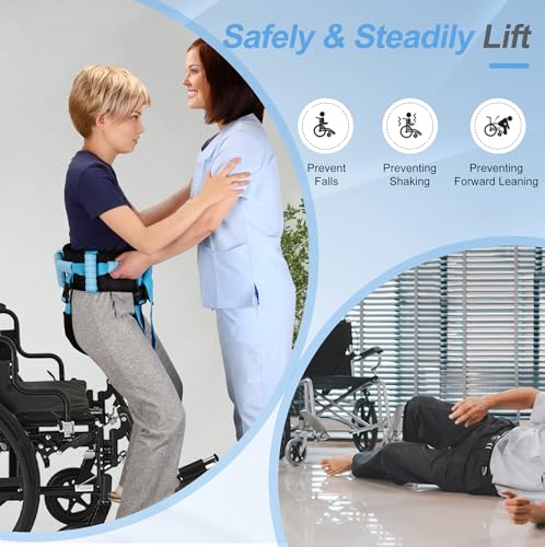 Gait Belt Transfer Belts with 7 Handles and 2 Leg Straps for Seniors,Medical Nursing Safety Patient Assist for Elderly, Disabled, Physical Therapy, Caregivers,with Quick Release Buckle - Image 6