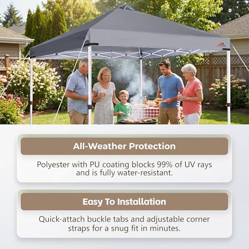 SCOCANOPY Replacement Top with Air Vent and Buckle for 10x10 Canopy Frame, Canopy Cover ONLY, (Dark Grey) by SCOCANOPY - Used condition - Image 3