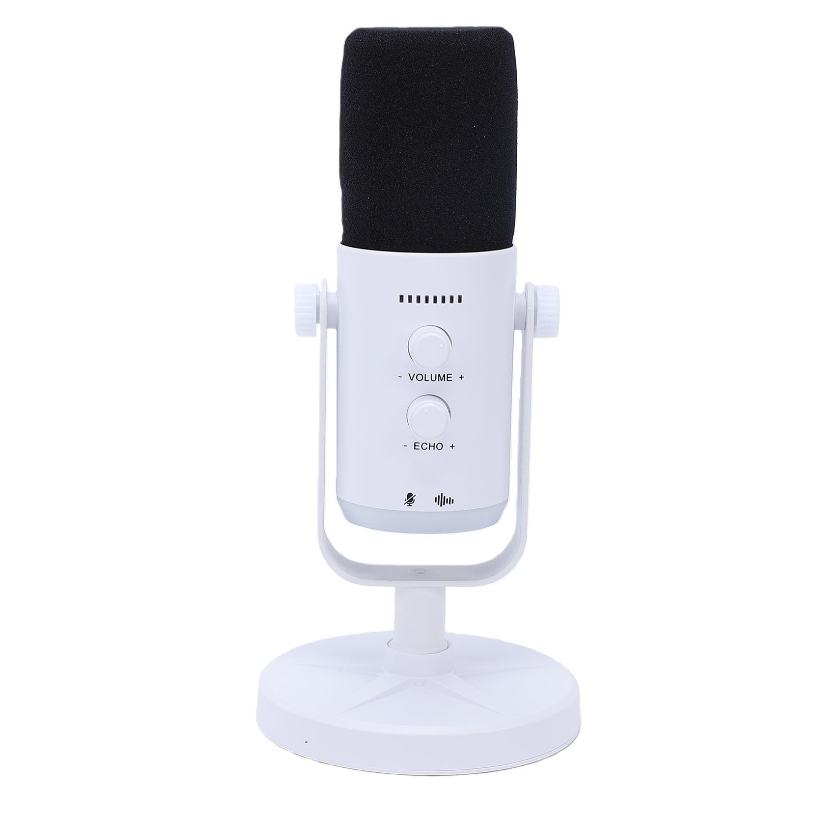Keenso Gaming-USB-Mikrofon, Kunststoff-Metall-Kondensatormikrofon mit RGB-Galgenarm und Lautstärkeregler, PC-Gaming-Mikrofon für Streaming-Podcast-Aufnahmen und Voice-Chat (White)