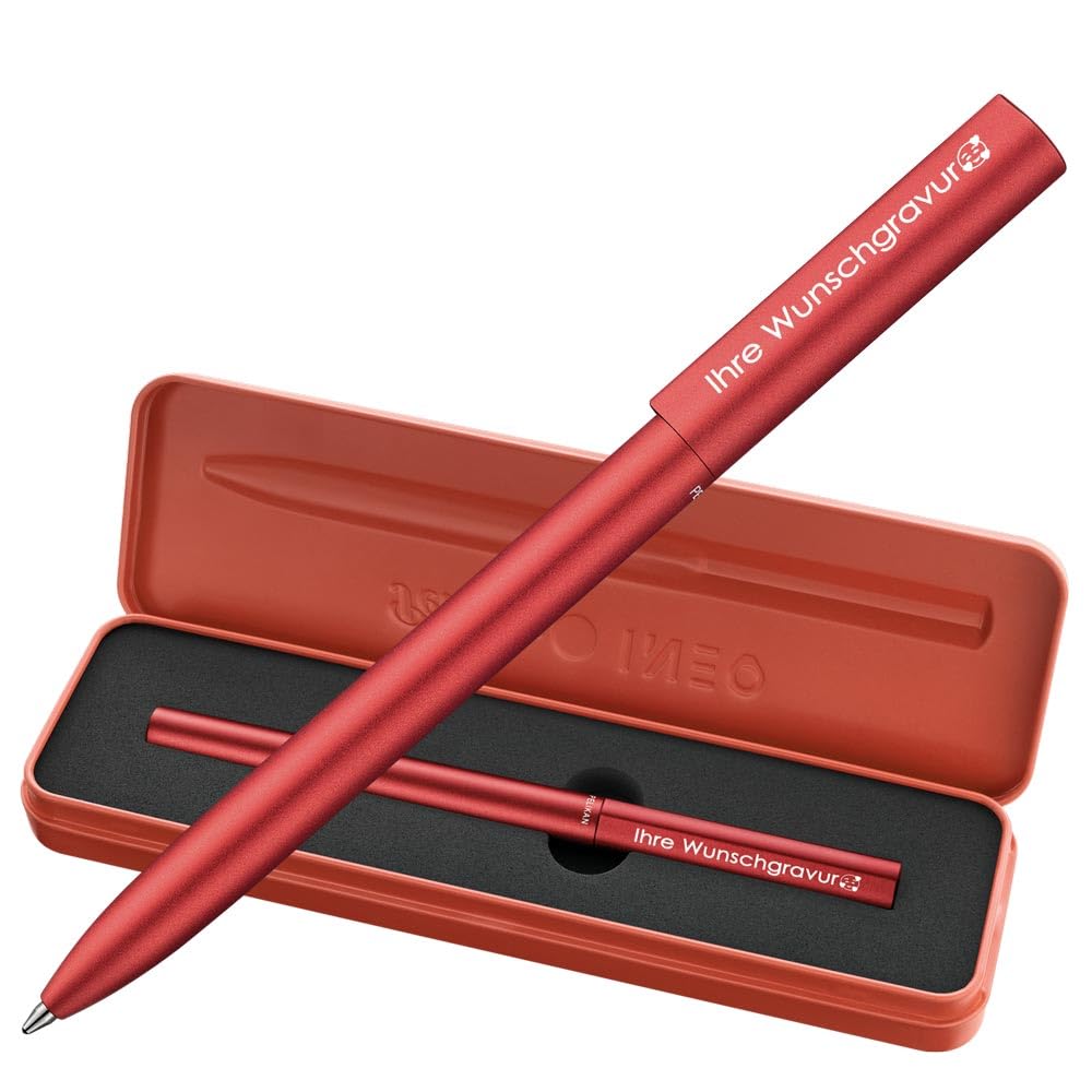 Pelikan Kugelschreiber Ineo® Elements K6 | inkl. mit Wunschgravur | Metalletui | Feuer- Rot | gravierter kugelschreiber | Lasergravur