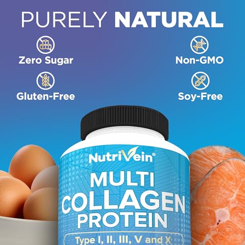 Nutrivein Multi Collagen Pills 2250mg 180 Capsules for Women and Men
