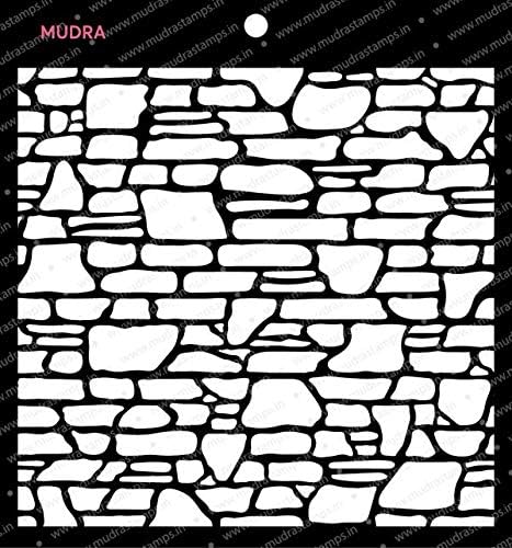 MUDRA STAMP Stencils Brick for DIY Home Decors, Crafts and Mixed Media (6x6-inch)