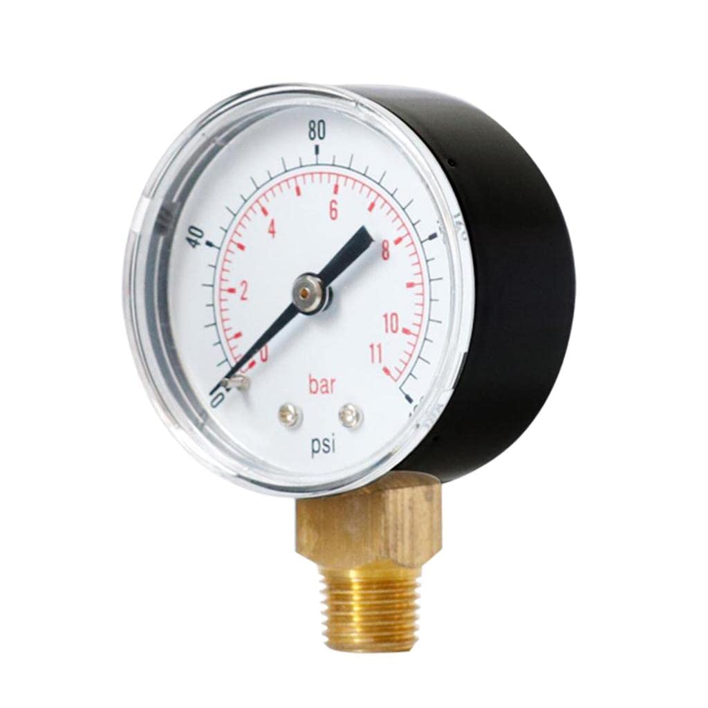 MYADDICTION Radial Pressure Gauge for Oil Air Water TS-Y504 0-160psi 0-11bar 1/4BSP Tool-image-38