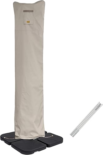 Cubierta de sombrilla de patio para sombrilla de 9 a 13 pies, resistente al agua, curvada voladiza y poste recto, cubierta de sombrilla para