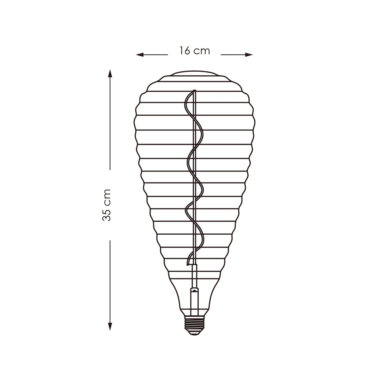 Home Sweet Home Edison Vintage E27 | LED-Filament-Leuchtmittel Hive | Spiral LED-Lampe | Ambra | Dimmbar | 4W 280lm 2700K | warmweißes Licht | für E27-Fassungen