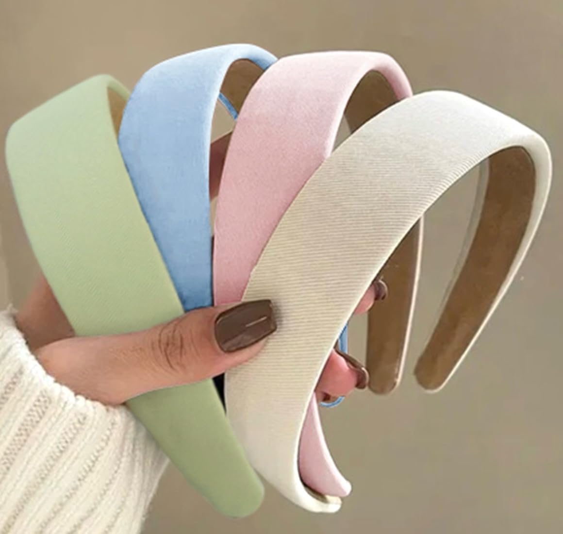 Huachi Headbands for Women Non Slip 1 inch Wide Cute Headbands for Girls, Trendy Head Bands Elastic Hair Bands Fashion Hair Accessories for Women 4PCS Cute Color Set