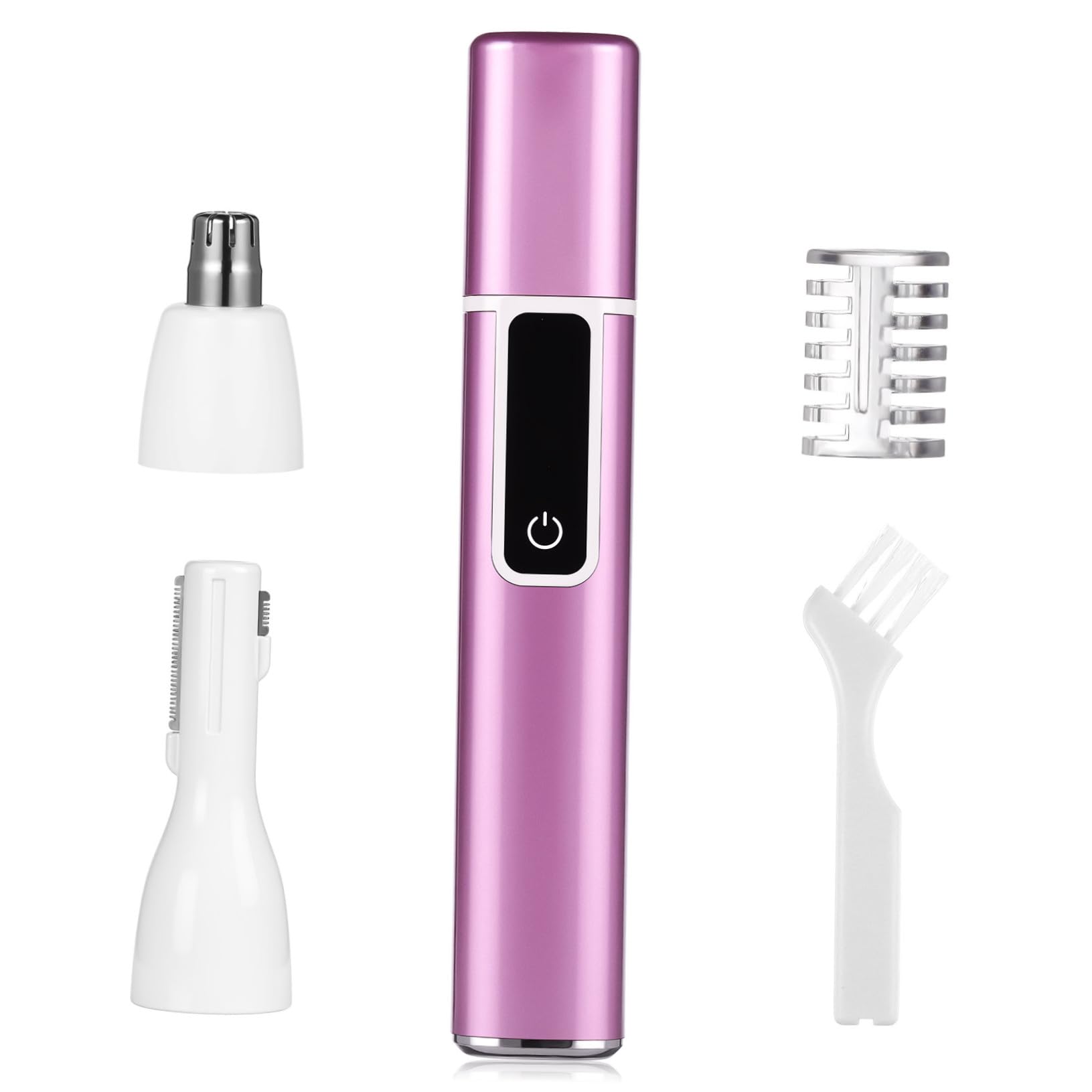 Homoyoyo Epilatore Elettrico Donna Ricaricabile USB Multifunzione con Display Digitale Velocità e Testina Sostituibile Trimmer Viso Naso Sopracciglia Portatile per Uso Quotidiano