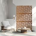 Stunning Outdoor & Indoor Metal Privacy Screen - 6 Feet Tall. A Freestanding Partition for Deck, Balcony, Patio. Luxurious Modern Gold. Privacy for Lawn & Garden