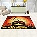 Produktbild Emoya Teppich Halloween Jack-O-Lantern Mond Stern Polyester Teppich Große Matte Indoor Teppich für Kinder Spielzimmer Schlafzimmer Wohnzimmer Dekor 60 x 91 cm, Textil, Multi, 60x91cm (2' x 3'feet)