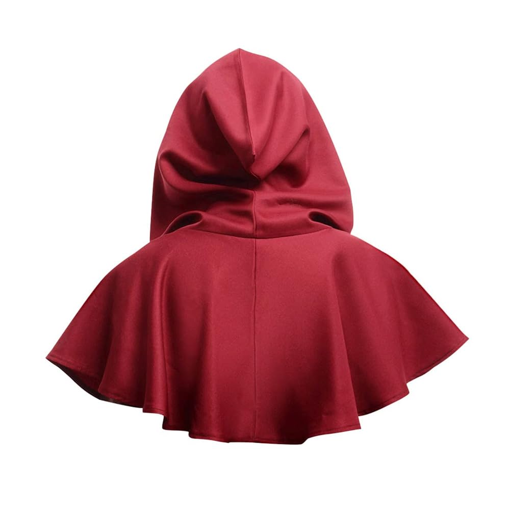 Laroal Vintage Medieval Cape Hat Unisex Medieval Cape Hat Gothic Cloak Red Hood Hooded Robe Medieval Cape Hat For Role Play Party Masquerade (Red) - Image 3