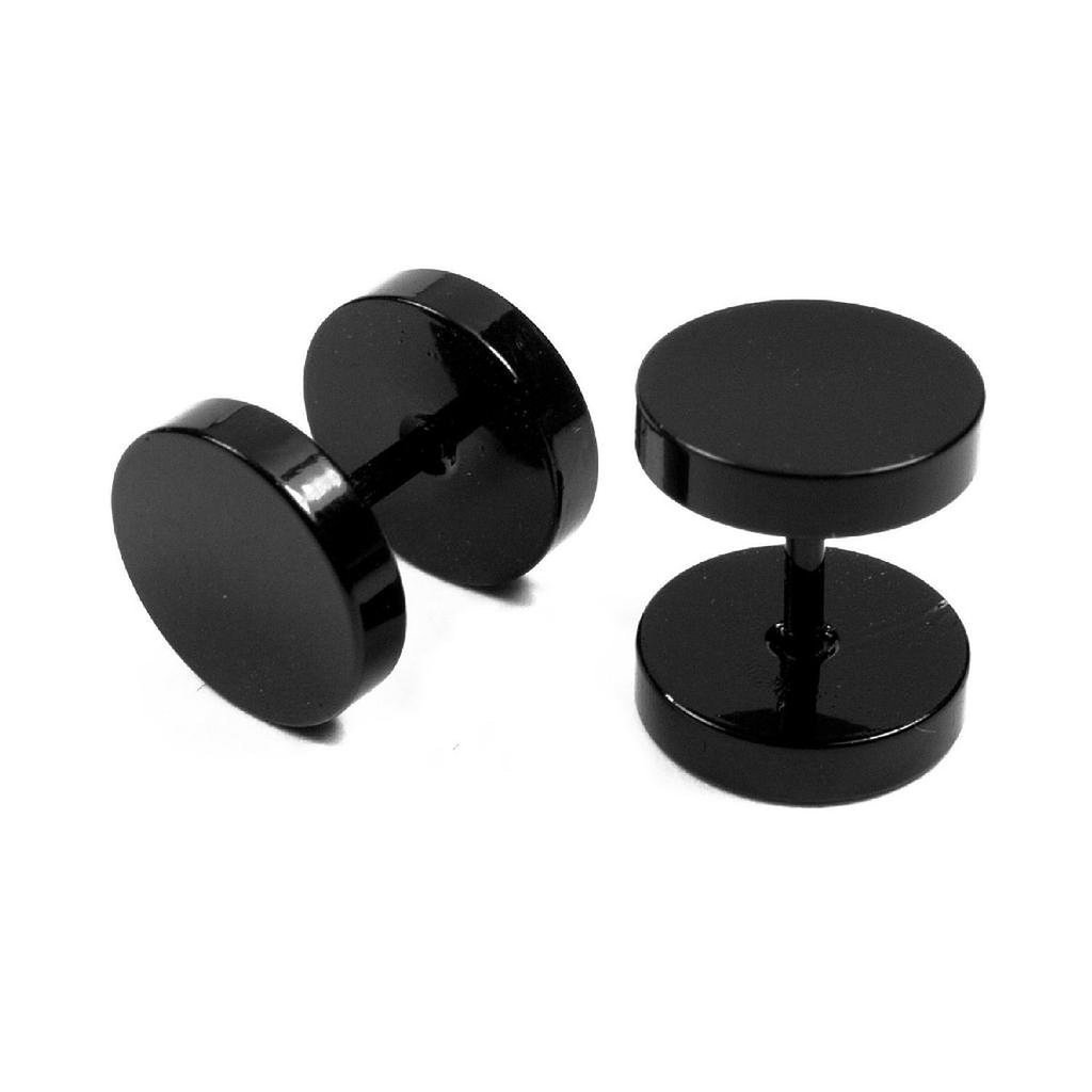 Zivom® 316L Surgical Stainless Steel Black Dumbell Barbell Men's Ear Stud Earring Gift