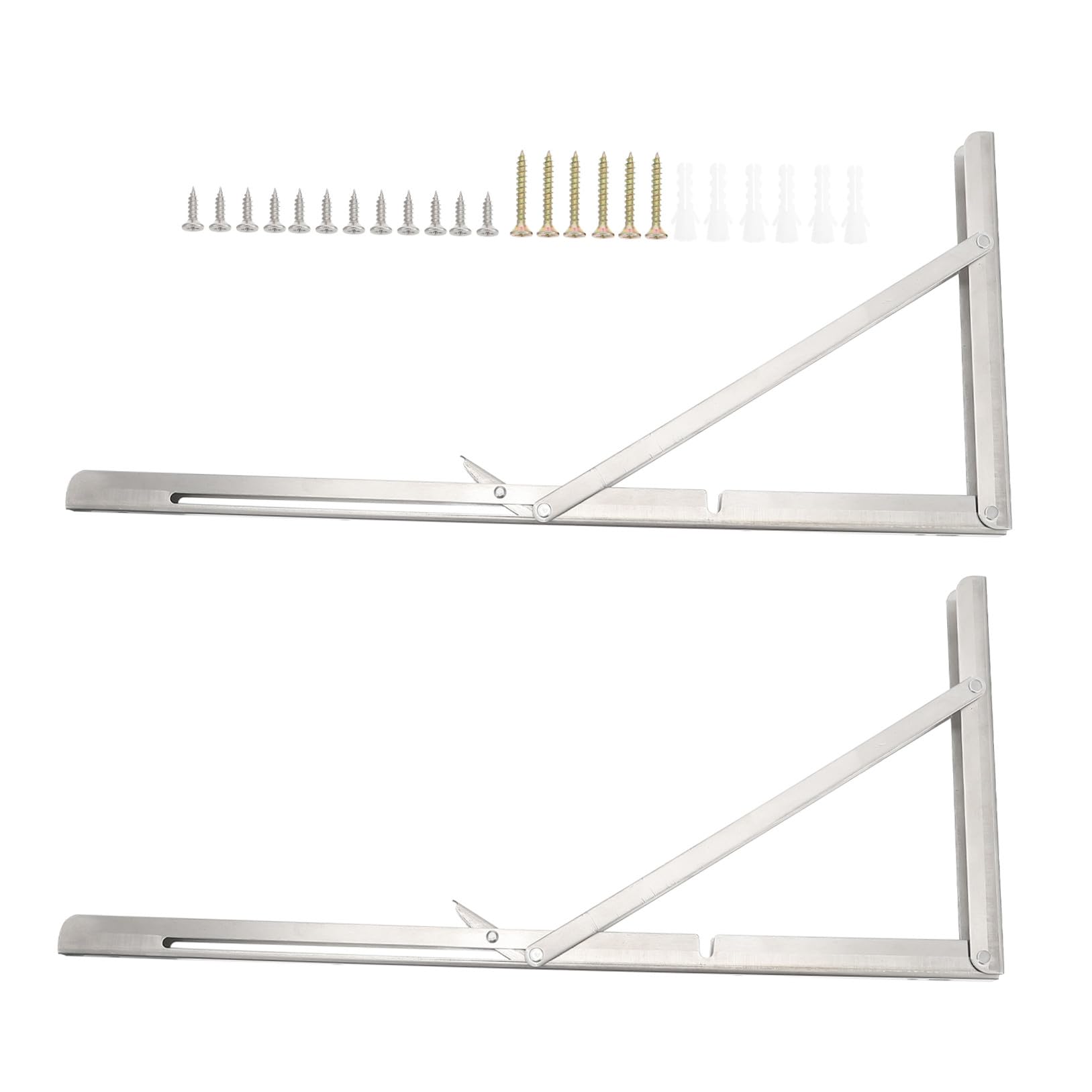 2piezas Soportes Inoxidable Para Estanterías Plegables Soporte De Pared Multiusos