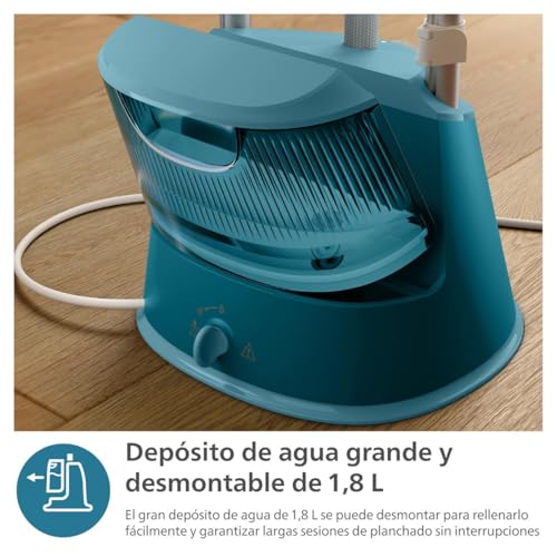 Philips Vaporizador Serie 1000-1800W, Gran depósito de 1,8L, 3 ajustes de vapor, StyleBoard integrado, Eliminación de arrugas, Elimina el 99,9% de las bacterias y los ácaros del polvo* (STE1040/20) - imagen 4