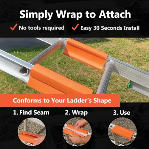 Image of Ladder Protection Covers for Gutters & Roof, Non-Marring, Prevent Scratches & Dents, Corner Cover | Universal Fit Extension & Multi-Position Ladder Accessory Guards