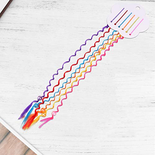 FRCOLOR 3 Conjuntos de Cabelo Encaracolado Peruca Clipe Estilo BoÃªmio ExtensÃ£o Colorida Peruca Rab