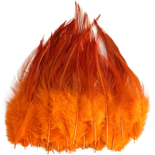120 pcs plumes orange 5-7" attrape-rêves artisanat