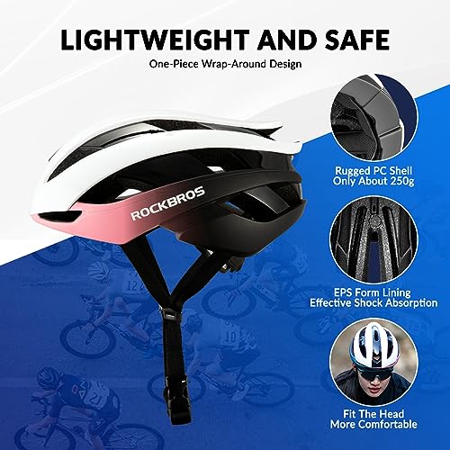 ROCKBROS Bicycle Helmet Road Bike Helmet Lightweight Cycling Helmet M/L 55-61 cm Adjustable All-Round Helmet Ventilation 4 Colours for Adults Women and Men - Image 3