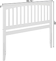 Vista 45 de AFI, Mission - Cabecero de madera maciza individual con cargador acoplable, color gris