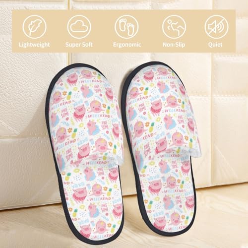 Cute Pig Print House Slippers For Women And Men,Soft Slippers With Memory Foam,Non-Slip Indoor Home Shoes2