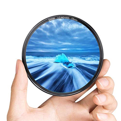 ESDDI 58mm ND 1000 Filter Neutral Density MRC ND 1000 Professional Photography Filter Dark Black Aluminum Frame Lens Bundle for Lens