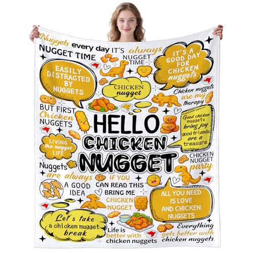 OLCT Chicken Nugget Blanket Gifts for Kids Women Girls Nugget Accessories Unique Decor Throw Blanket Chicken Nuggets for Adults Friend 50x40
