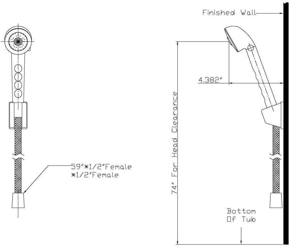 RV Mobile Home Shower Faucet with Hand-Held Shower, Brushed Nickel