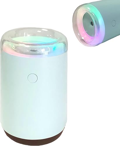 Mini humidificador portátil azul cielo 8.6 fl oz, nano spray de niebla fría, 1.4 fl ozh, 2 modos de luz, humidificador ultrasónico personal