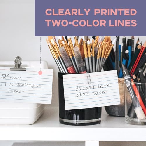 Cartões de índice brancos 12 x 20 pautados, 300 peças, cartões Goefun Flash, cartões de estudo, cart