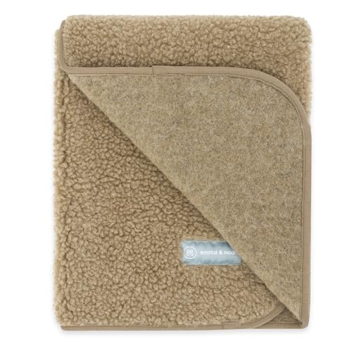 emma & noah Merino Kuscheldecke Baby aus 100% Wolle (Merino), weiche Teddyfell Decke, wärmend...