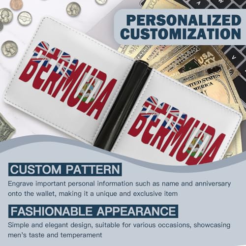 Bermuda Letter Flag Wallet Foldable Patriotic Leather Purse with Card Cash Holder for Men Women Travel Gift2