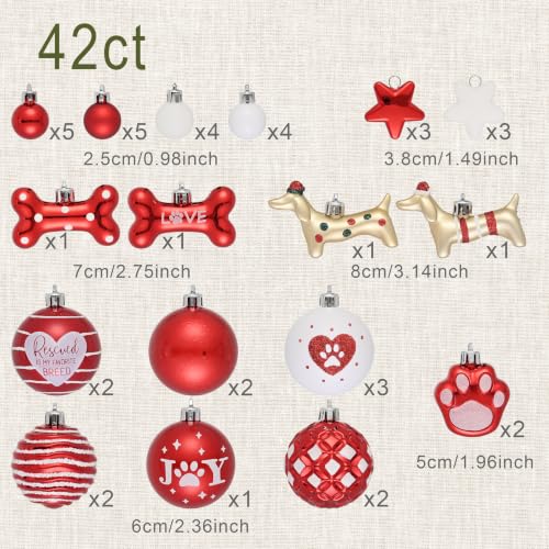 42ct Red White Christmas Ornaments  - image 3