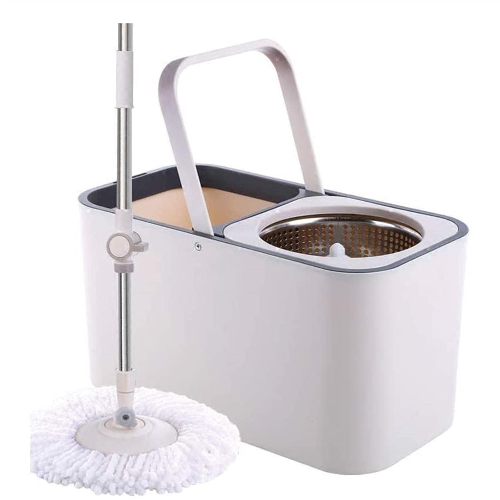 Fregonas y cubetas para Limpieza de Pisos, fregonas giratorias para Limpieza de Pisos, Juego de cubetas escurridoras para fregona giratoria con Cabezales de Microfibra